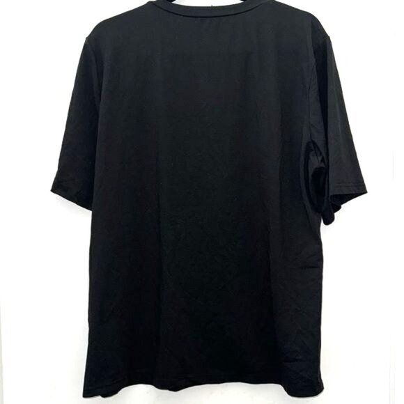 Shein Curve 1XL Black Short Sleeve T-Shirt With Side Slit Design - Picture 6 of 7